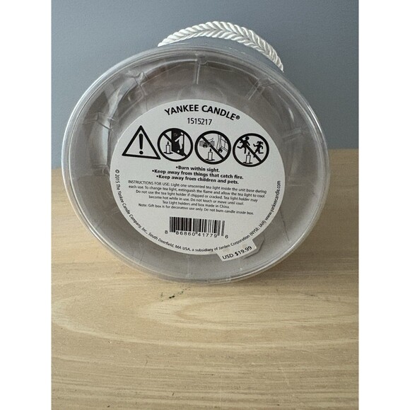 Yankee Candle White Porcelain Owl Tea Light Candle Holder Autumn Wreath NEW - Picture 9 of 10